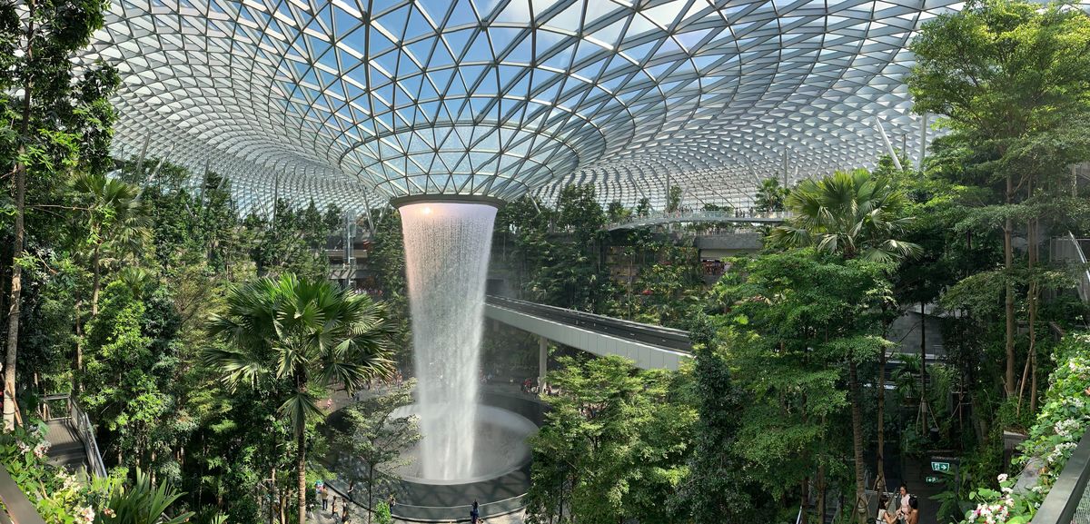 Sustainable architecture with greenery integrated into modern buildings
